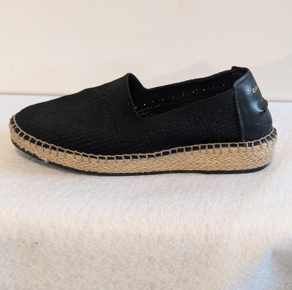 Cole Haan Black Espadrille Slip On Flats Grand OS Womens Size 7.5 Casual